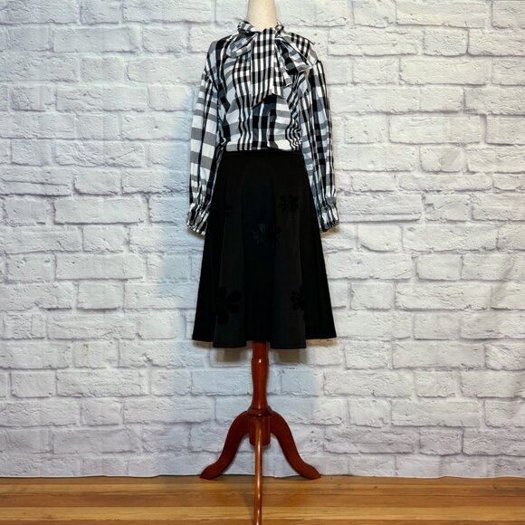 Zara Black & White Plaid Blouse - Picture 5 of 9